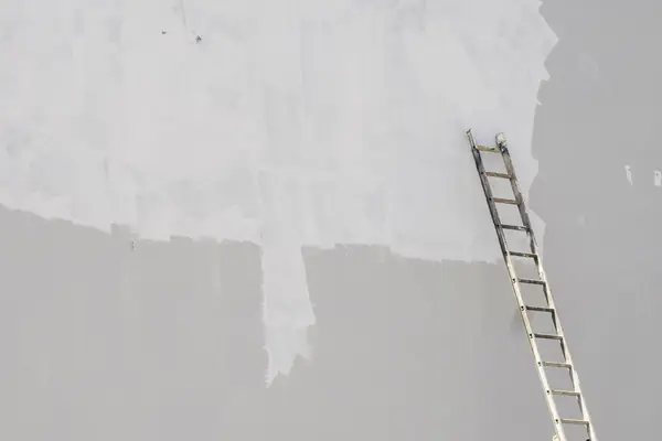 Exterior painting in Wilmington: ladder against a freshly primed wall